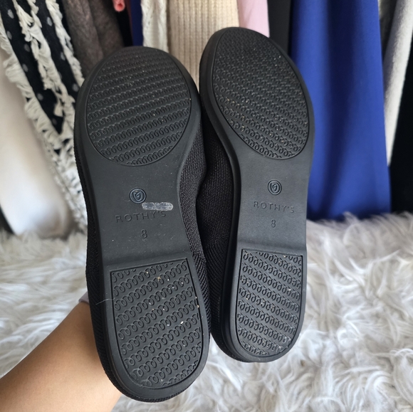 Rothy's Women's Black Flats with Blue Accent - Picture 4 of 4